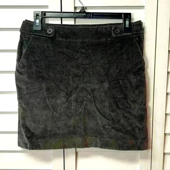 Banana Republic Corduroy Stretch Mini Skirt Size 2 Gray - Picture 1 of 6